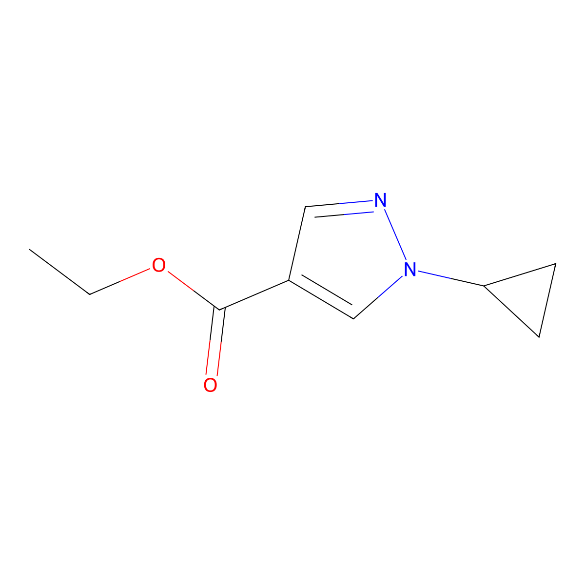 Ethyl 1-cyclopropylpyrazole-4-carboxylate molecular structure, CAS 1491111-02-4