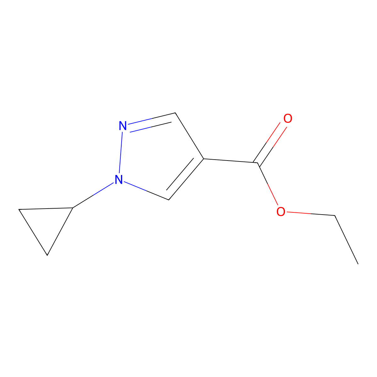 Ethyl 1-cyclopropylpyrazole-4-carboxylate molecular structure, CAS 1491111-02-4