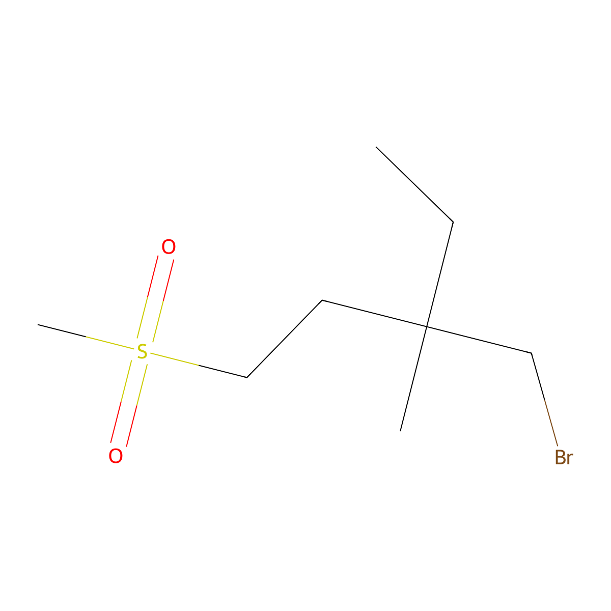 3-(Bromomethyl)-3-methyl-1-(methylsulfonyl)pentane molecular structure, CAS 1491123-99-9