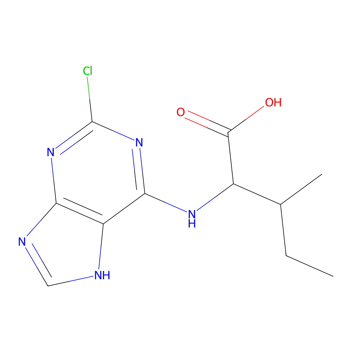 N-(2-chloro-9H-purin-6-yl)isoleucine molecular structure, CAS 1491135-35-3