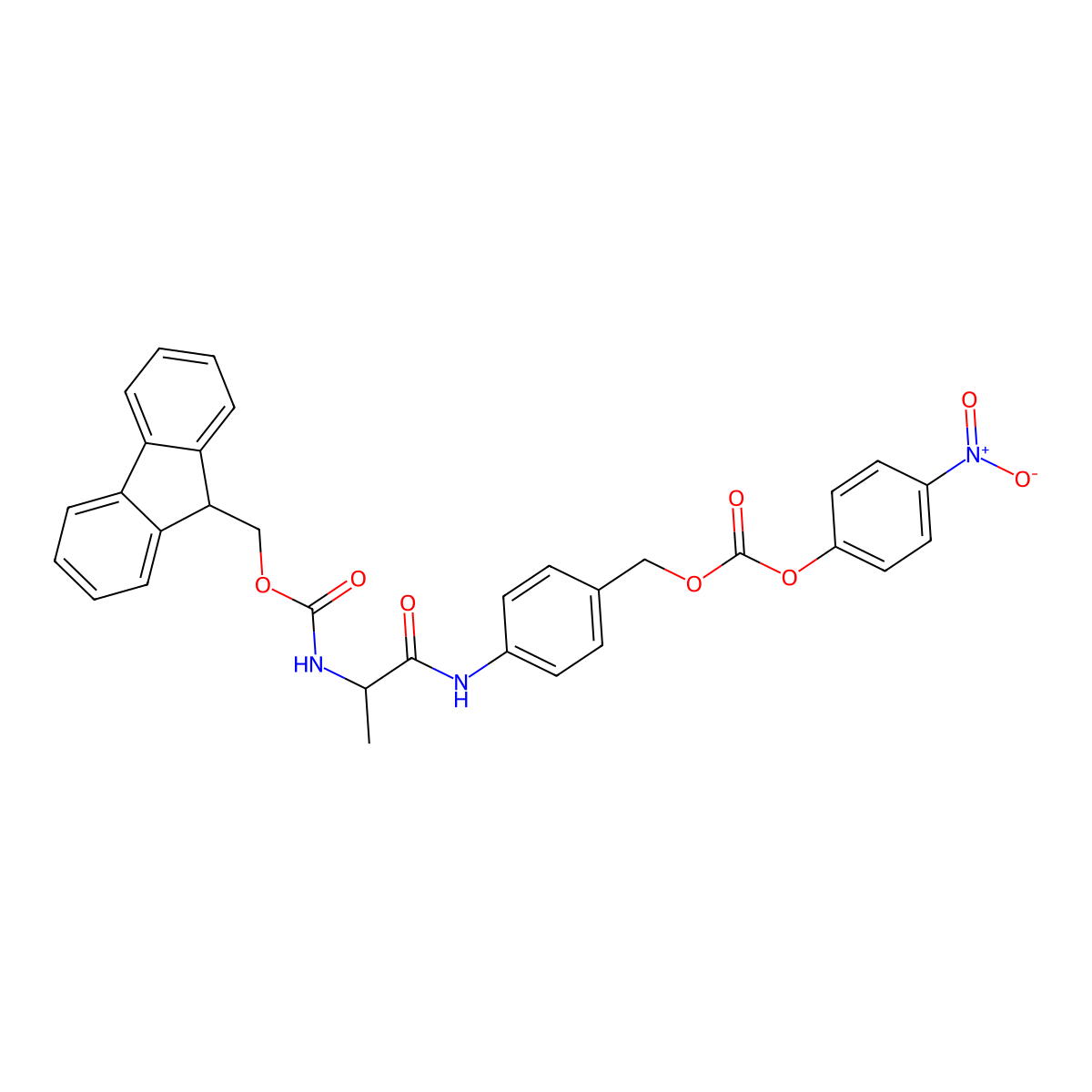 Fmoc-Ala-PAB-PNP molecular structure, CAS 1491136-21-0