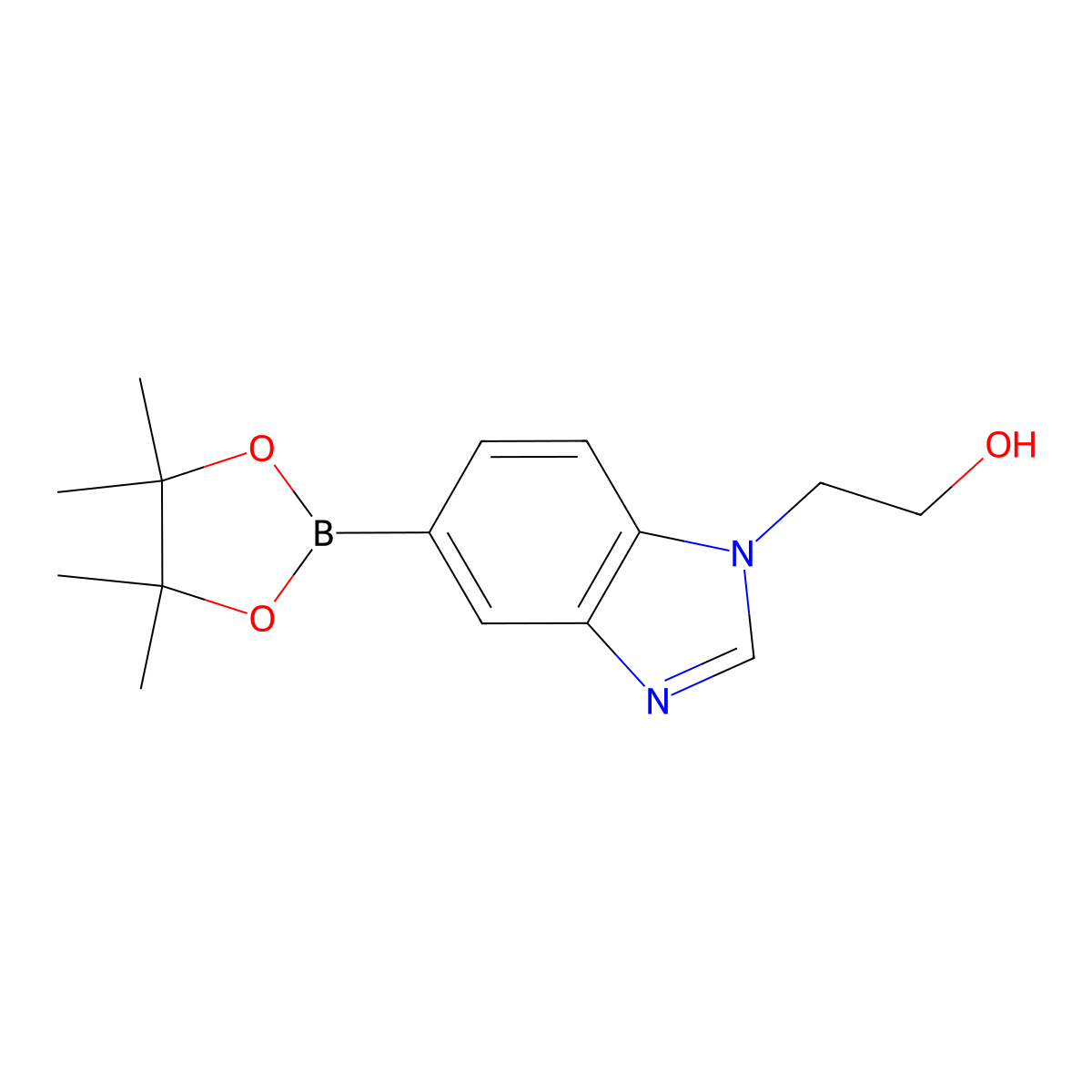 2-(5-(4,4,5,5-tetramethyl-1,3,2-dioxaborolan-2-yl)-1H-benzo[d]imidazol-1-yl)ethanol molecular structure, CAS 1491137-94-0