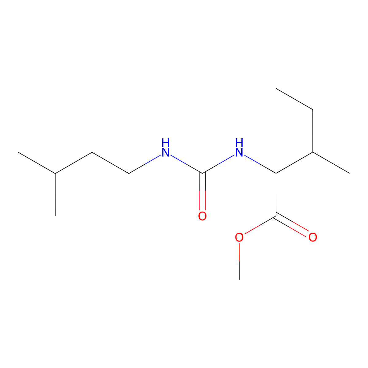 Methyl 3-methyl-2-(3-methylbutylcarbamoylamino)pentanoate molecular structure, CAS 1491139-74-2