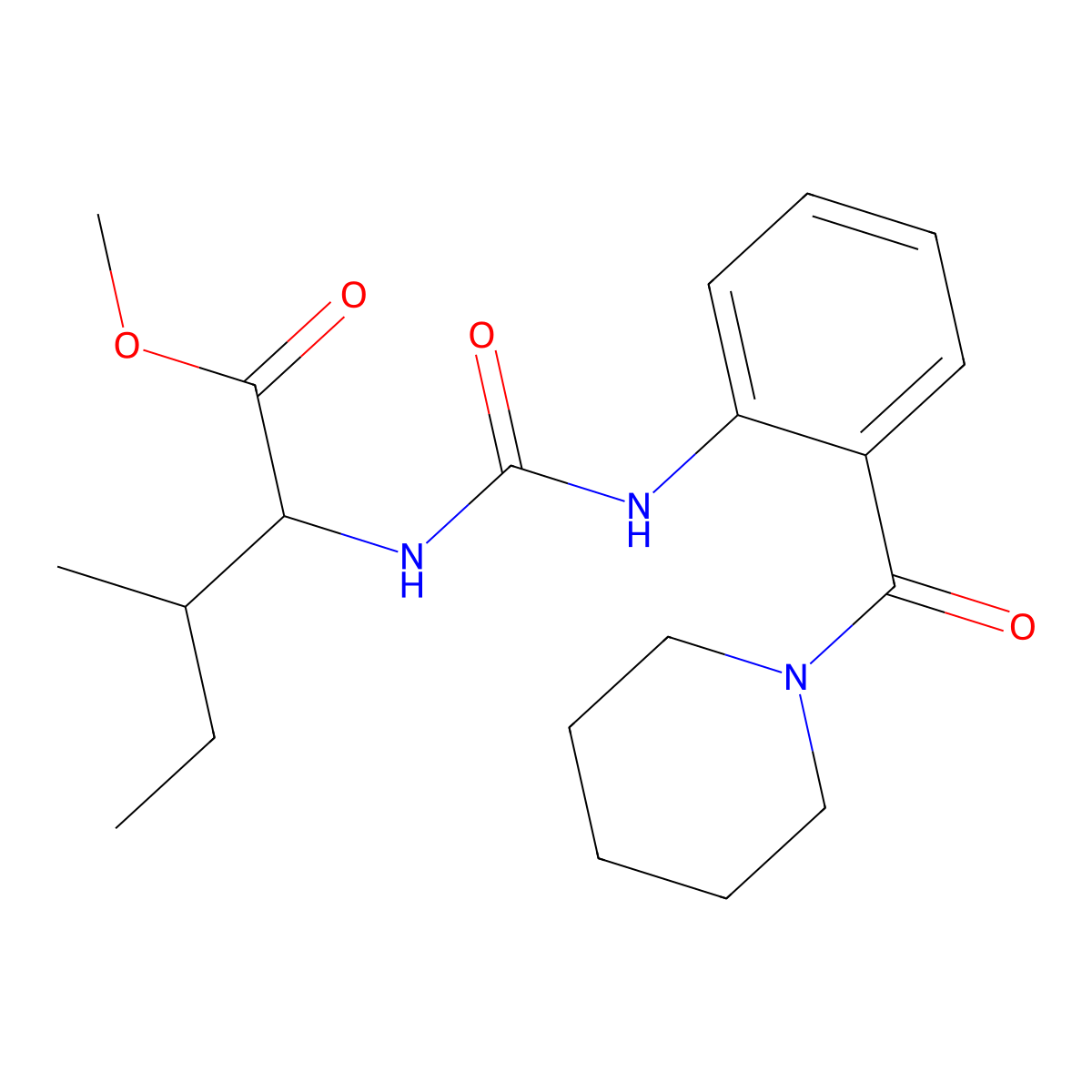 (2S,3R)-methyl 3-methyl-2-(3-(2-(piperidine-1-carbonyl)phenyl)ureido)pentanoate molecular structure, CAS 1491141-62-8