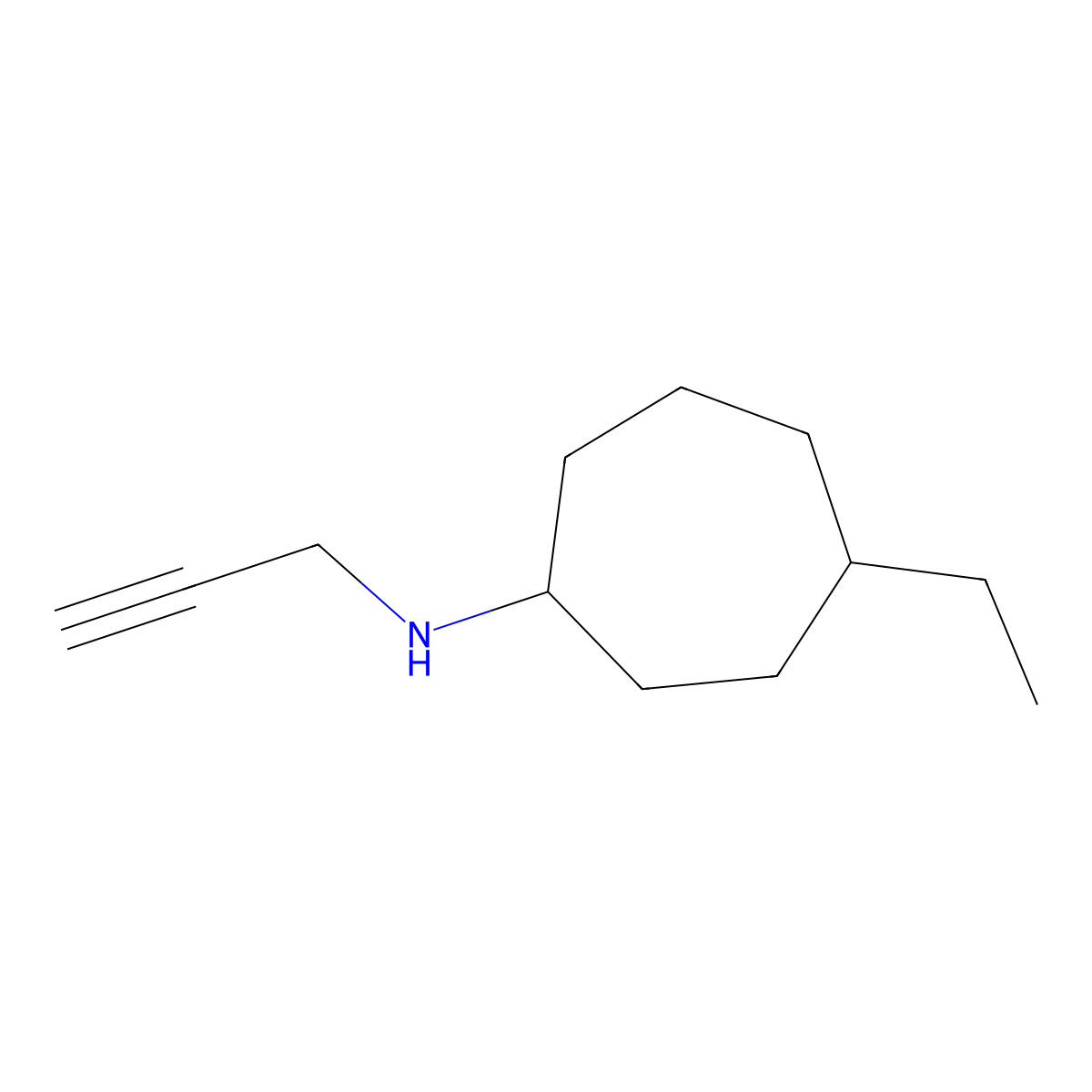 4-Ethyl-N-(prop-2-YN-1-YL)cycloheptan-1-amine molecular structure, CAS 1491144-11-6