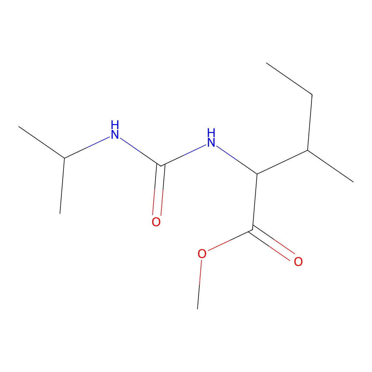 (2S,3R)-methyl 2-(3-isopropylureido)-3-methylpentanoate molecular structure, CAS 1491146-18-9