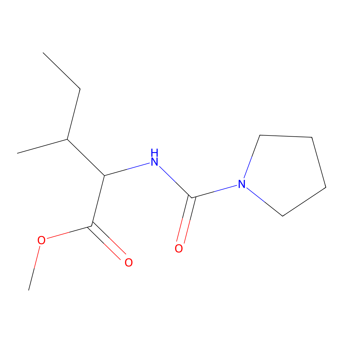 (2S,3R)-methyl 3-methyl-2-(pyrrolidine-1-carboxamido)pentanoate molecular structure, CAS 1491146-25-8