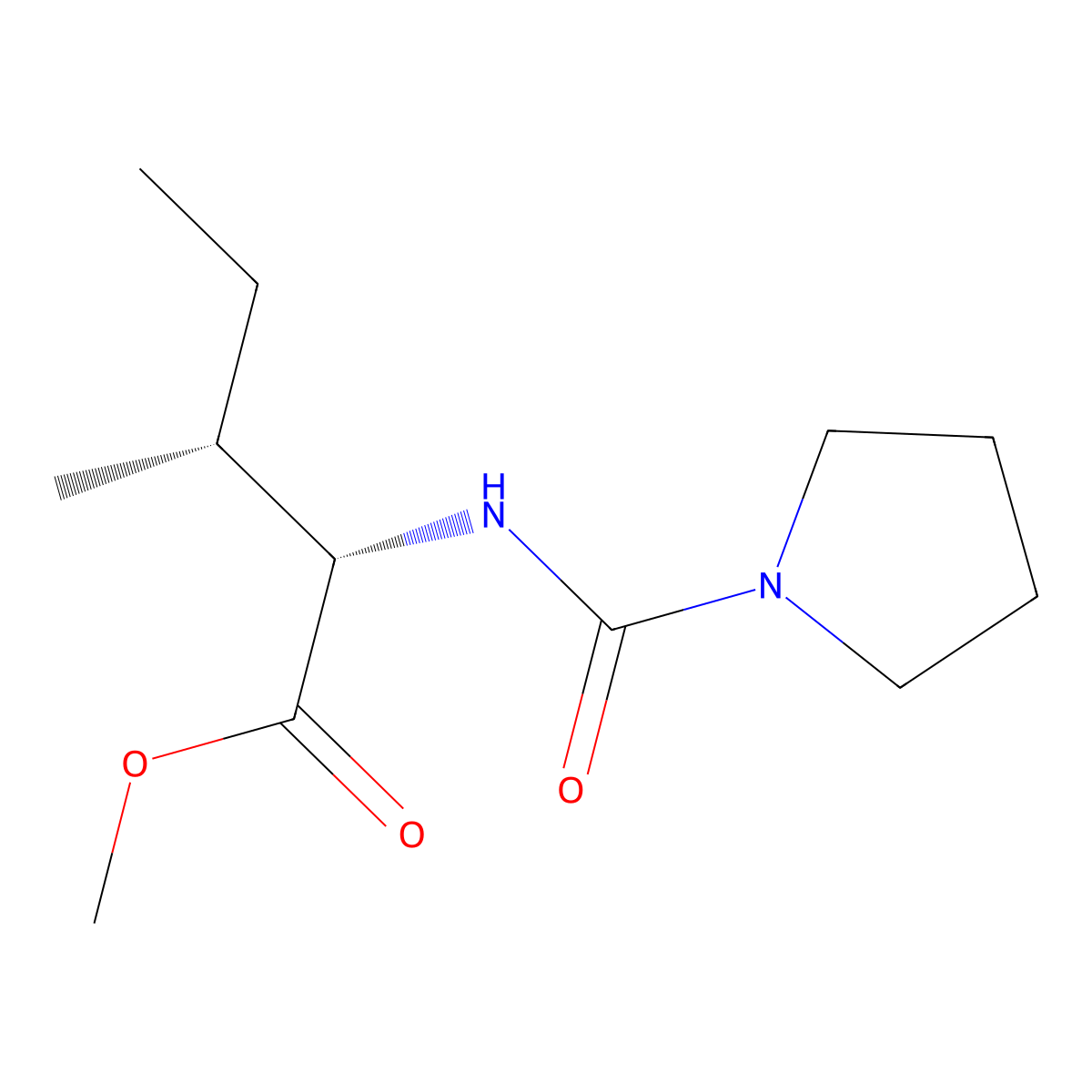 (2S,3R)-methyl 3-methyl-2-(pyrrolidine-1-carboxamido)pentanoate molecular structure, CAS 1491146-25-8
