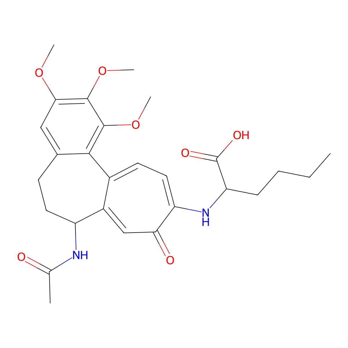 N-[7-(acetylamino)-1,2,3-trimethoxy-9-oxo-5,6,7,9-tetrahydrobenzo[a]heptalen-10-yl]norleucine molecular structure, CAS 1491146-40-7