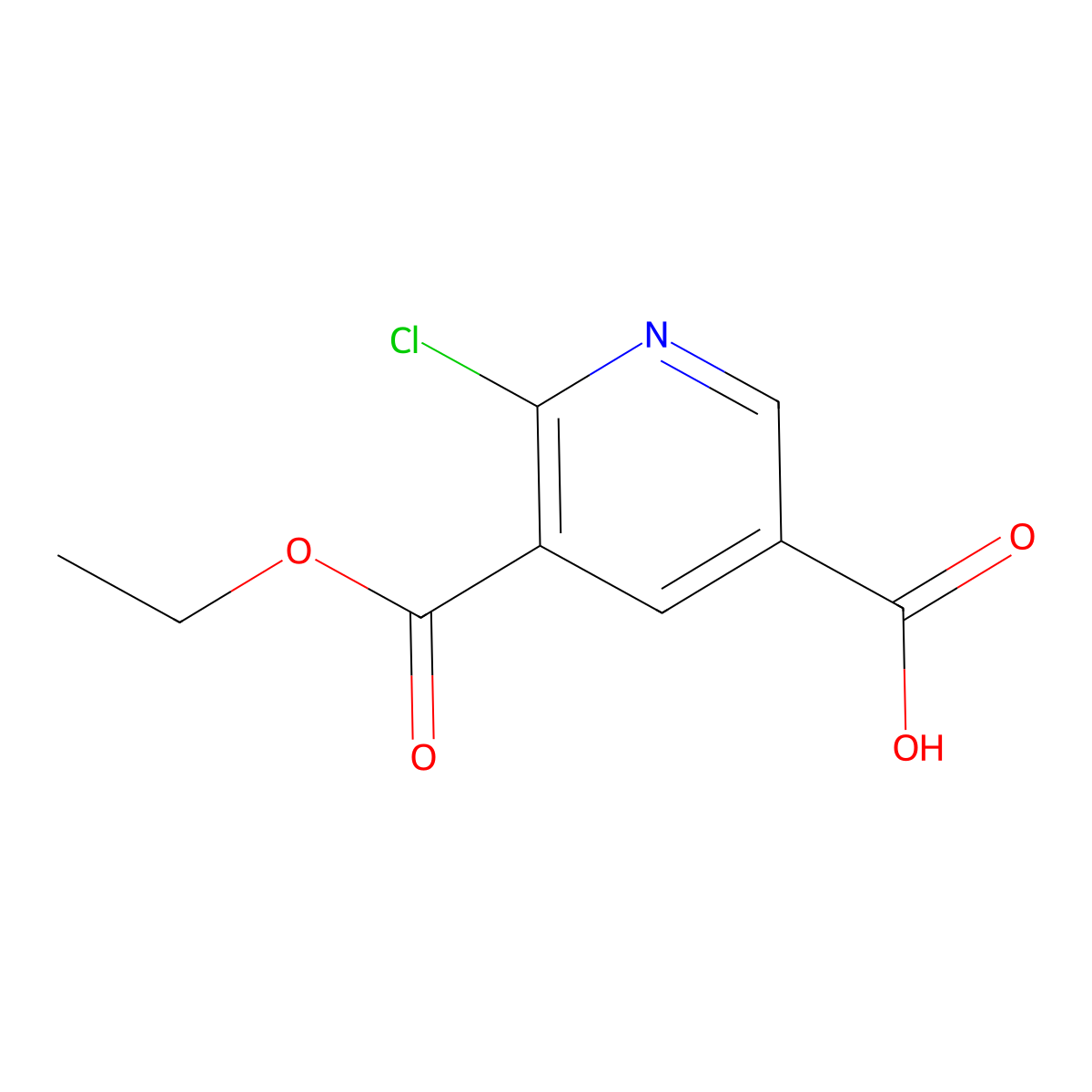 6-Chloro-5-(ethoxycarbonyl)nicotinic acid molecular structure, CAS 1491150-55-0