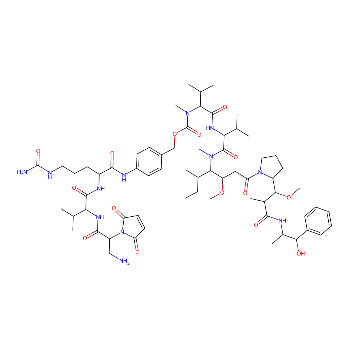 mDPR-Val-Cit-PAB-MMAE molecular structure, CAS 1491152-26-1