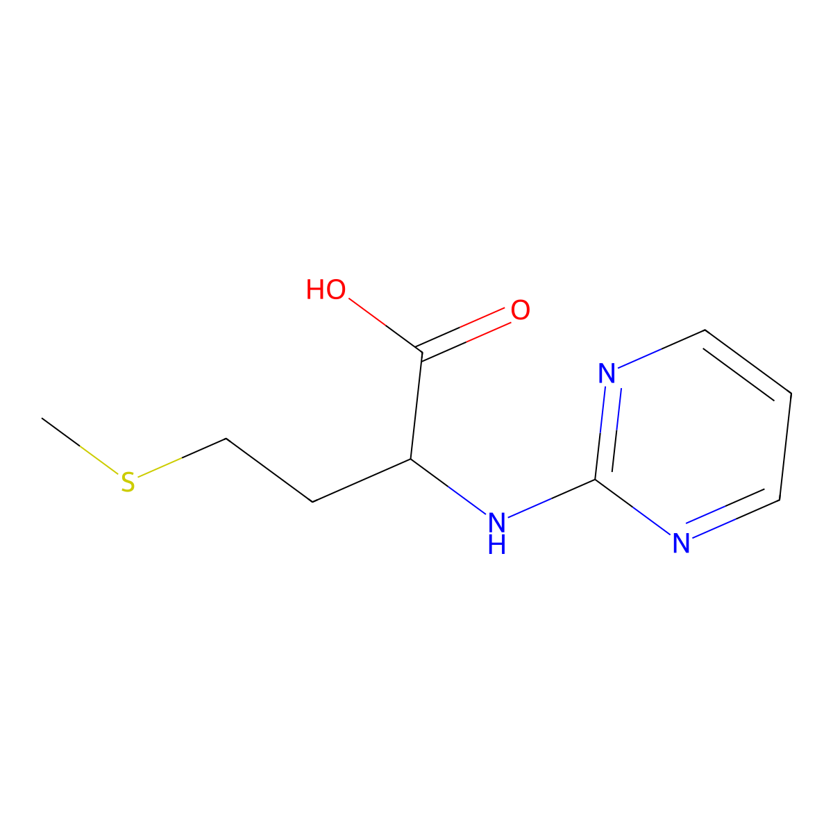 N-pyrimidin-2-ylmethionine molecular structure, CAS 1491159-20-6