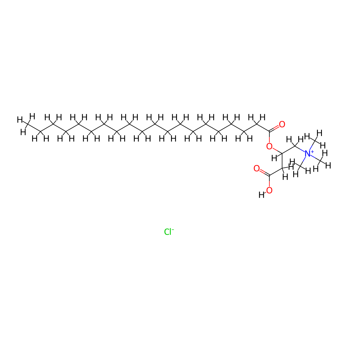 3-Carboxy-2-(icosanoyloxy)-N,N,N-trimethylpropan-1-aminium chloride molecular structure, CAS 149116-07-4