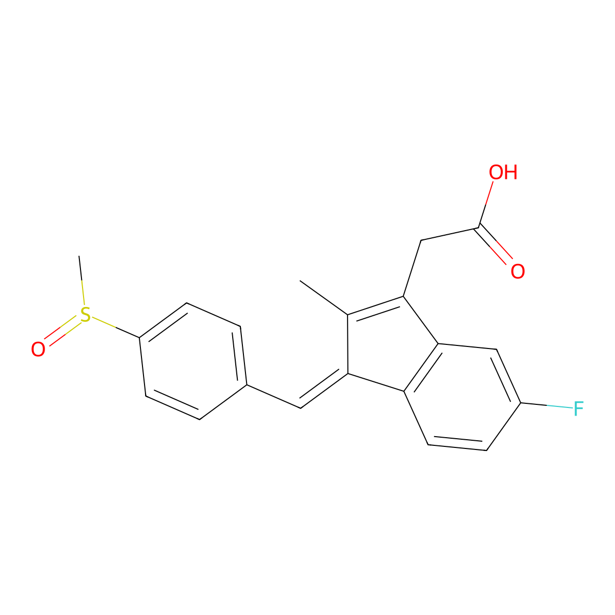 Sulindac, (S)- molecular structure, CAS 149116-77-8