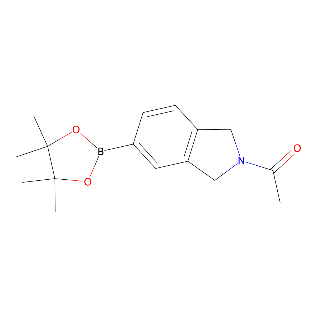 1-(5-(4,4,5,5-Tetramethyl-1,3,2-dioxaborolan-2-yl)isoindolin-2-yl)ethanone molecular structure, CAS 1491162-68-5