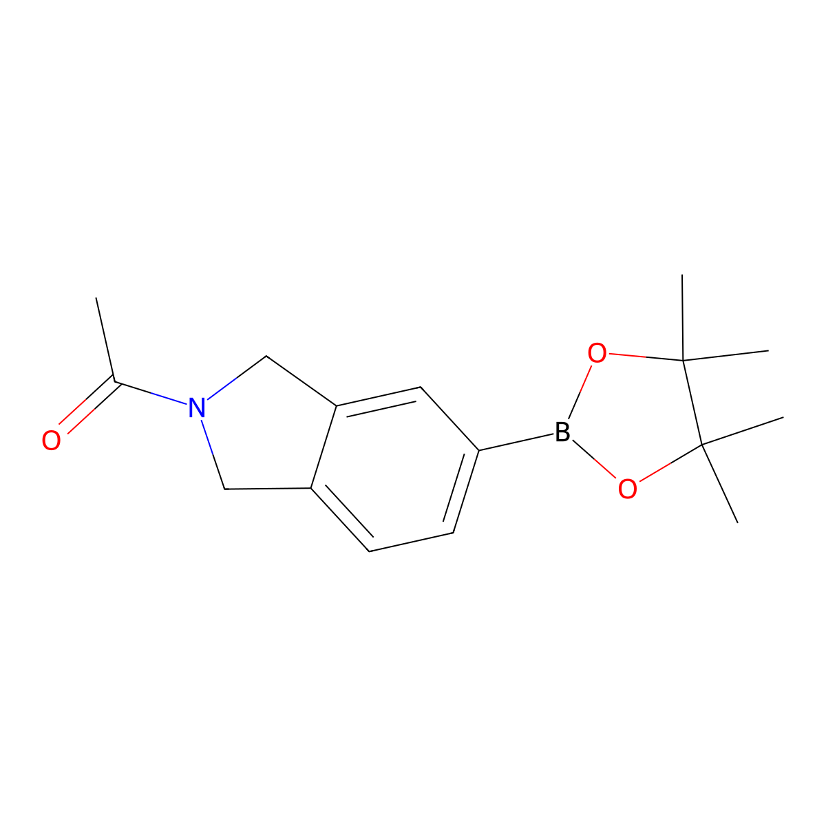 1-(5-(4,4,5,5-Tetramethyl-1,3,2-dioxaborolan-2-yl)isoindolin-2-yl)ethanone molecular structure, CAS 1491162-68-5