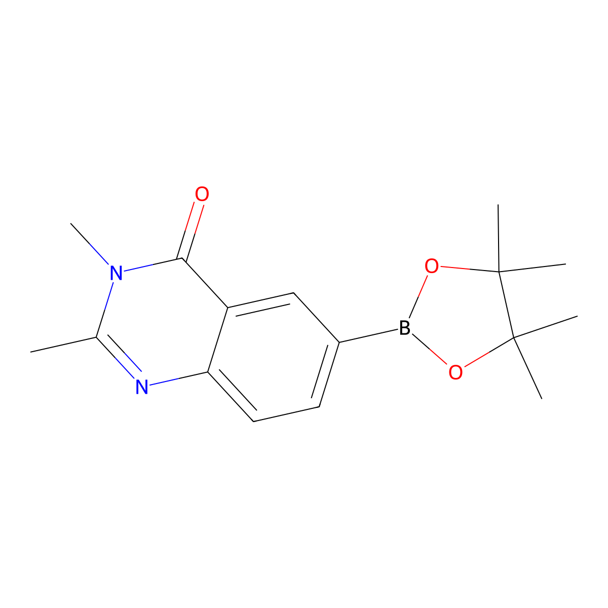 2,3-Dimethyl-6-(4,4,5,5-tetramethyl-1,3,2-dioxaborolan-2-yl)-3,4-dihydroquinazolin-4-one molecular structure, CAS 1491163-17-7