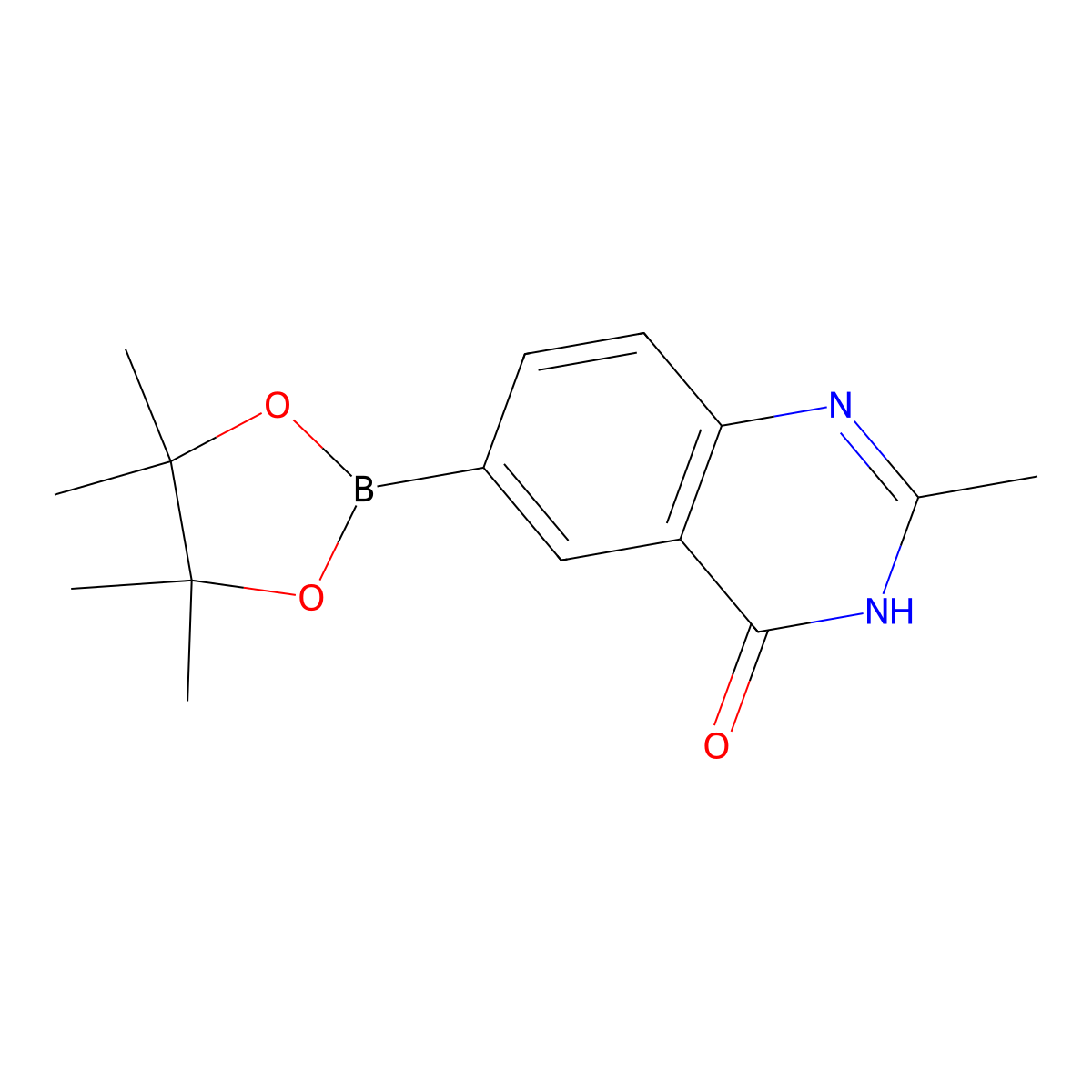 2-Methyl-6-(4,4,5,5-tetramethyl-1,3,2-dioxaborolan-2-yl)quinazolin-4(1H)-one molecular structure, CAS 1491163-83-7