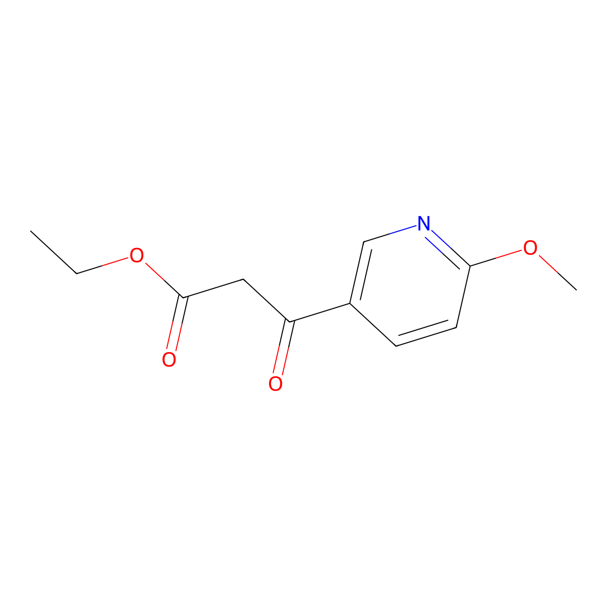 Ethyl 6-Methoxy-beta-oxo-3-pyridinepropanoate molecular structure, CAS 1491168-25-2
