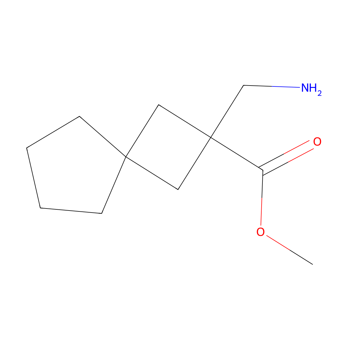 Methyl 2-(aminomethyl)spiro[3.4]octane-2-carboxylate molecular structure, CAS 1491179-71-5