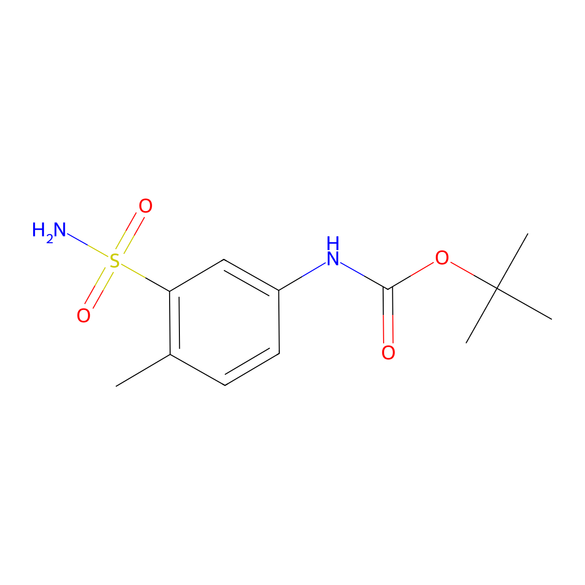 Tert-butyl (4-methyl-3-sulfamoylphenyl)carbamate molecular structure, CAS 1491197-15-9