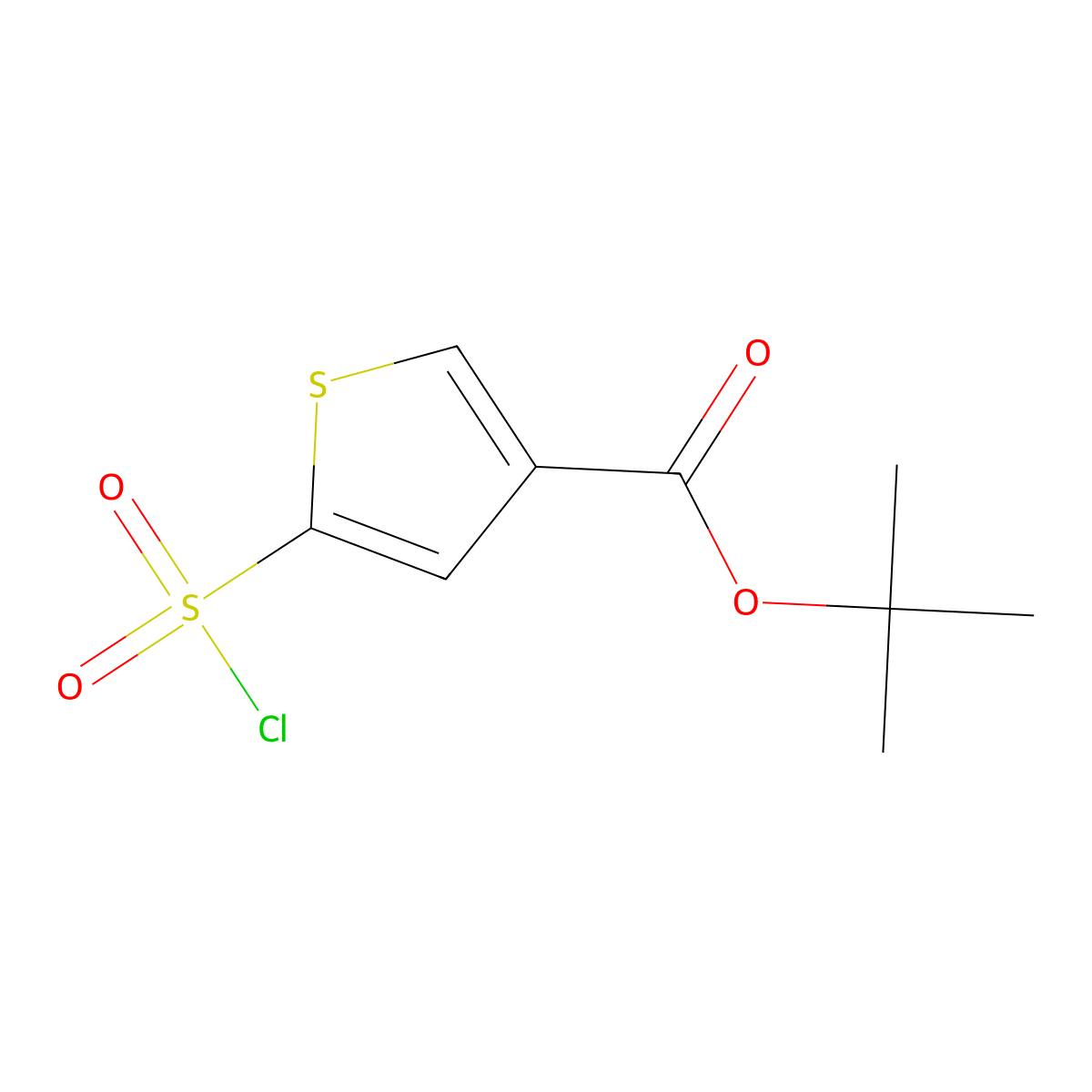 Tert-butyl 5-(chlorosulfonyl)thiophene-3-carboxylate molecular structure, CAS 1491206-60-0