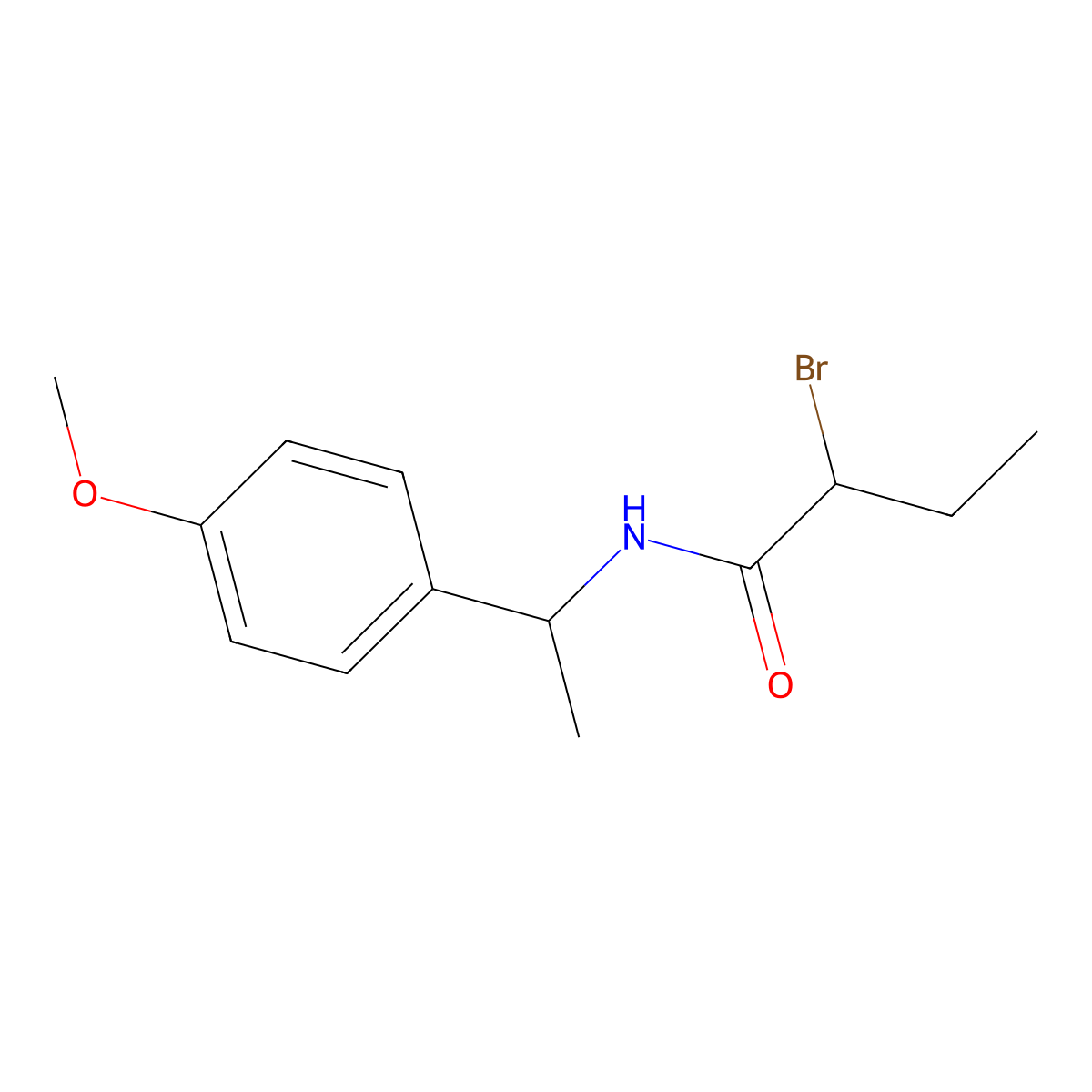 2-Bromo-N-(1-(4-methoxyphenyl)ethyl)butanamide molecular structure, CAS 1491215-60-1