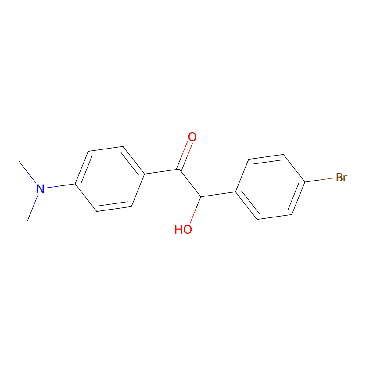 2-(4-Bromophenyl)-1-(4-(dimethylamino)phenyl)-2-hydroxyethan-1-one molecular structure, CAS 1491217-67-4