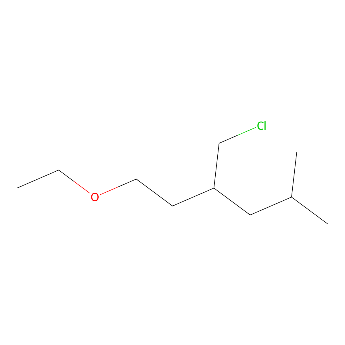 3-(Chloromethyl)-1-ethoxy-5-methylhexane molecular structure, CAS 1491224-67-9
