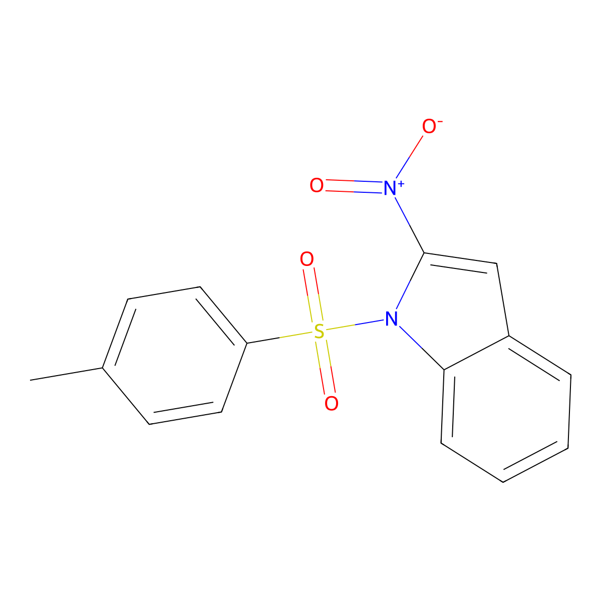 1-[(4-methylbenzene)sulfonyl]-2-nitro-1H-indole molecular structure, CAS 1491230-49-9