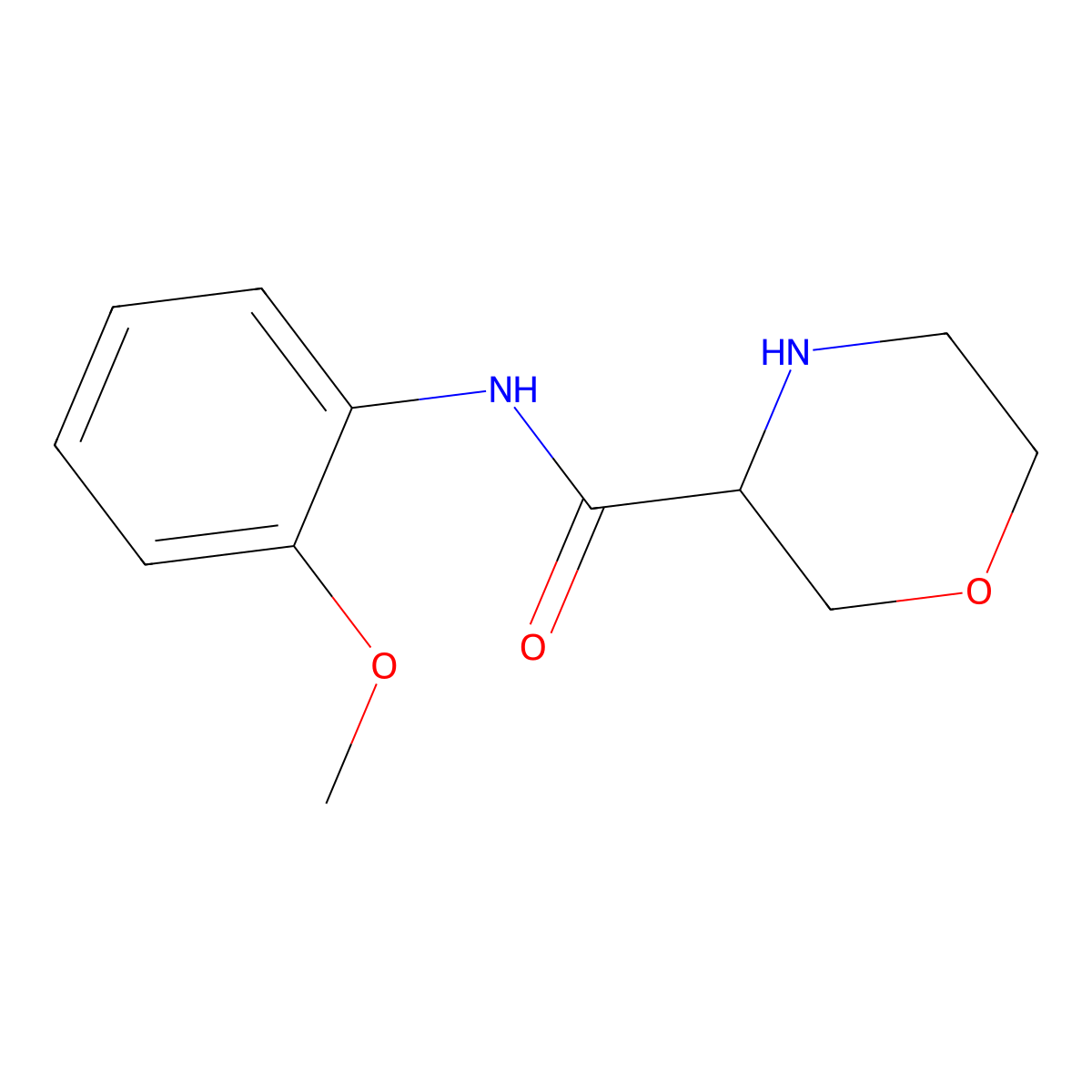 N-(2-methoxyphenyl)morpholine-3-carboxamide molecular structure, CAS 1491277-77-0