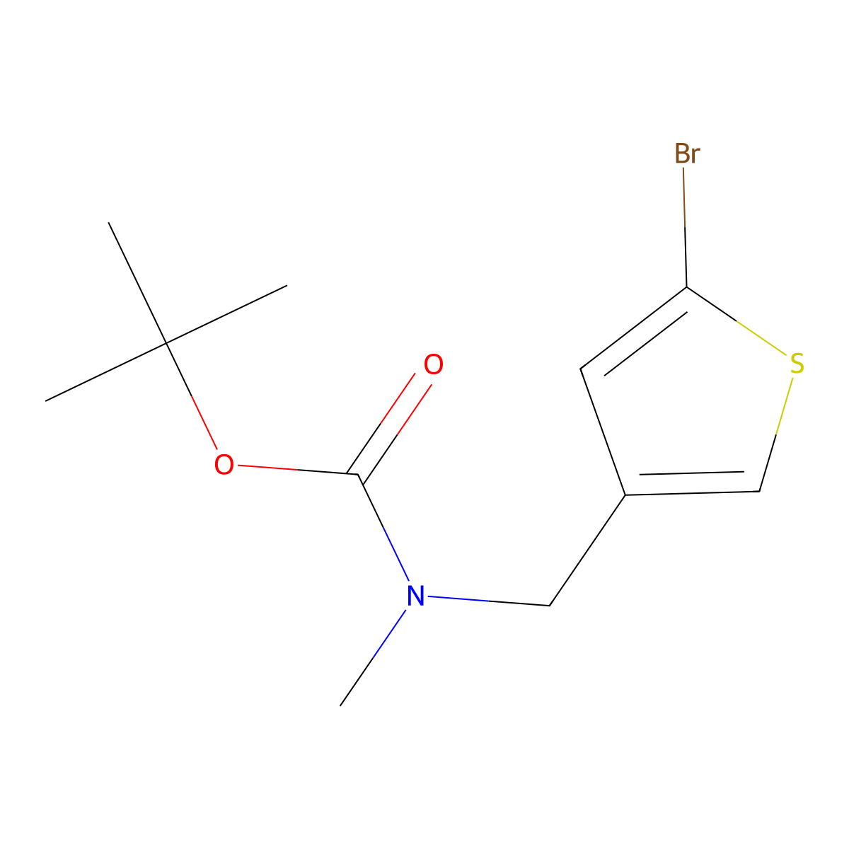 Tert-butyl ((5-bromothiophen-3-yl)methyl)(methyl)carbamate molecular structure, CAS 1491281-86-7