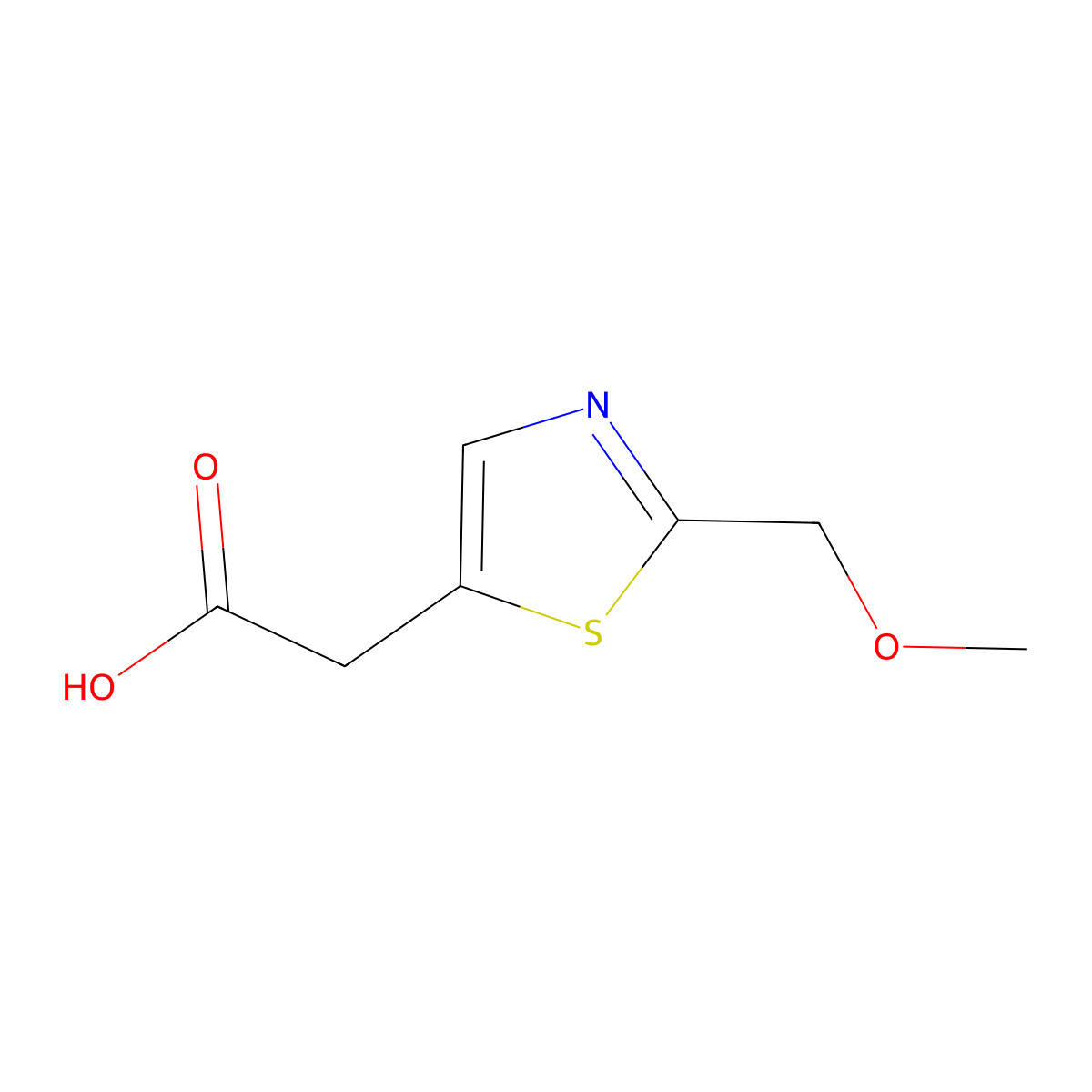 2-[2-(Methoxymethyl)-1,3-thiazol-5-yl]acetic acid molecular structure, CAS 1491284-22-0