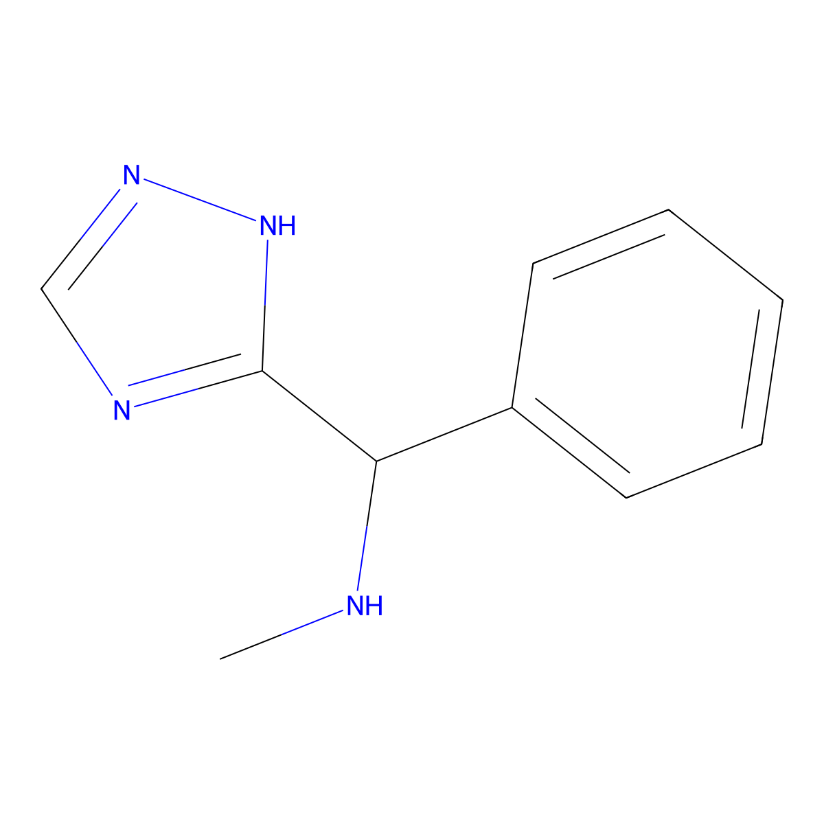methyl[phenyl(4H-1,2,4-triazol-3-yl)methyl]amine molecular structure, CAS 1491284-82-2