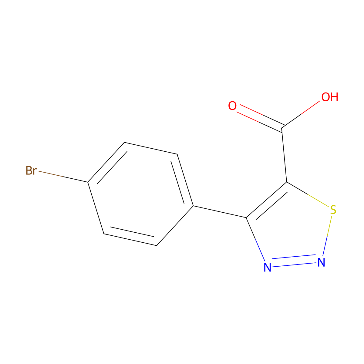 4-(4-Bromophenyl)-1,2,3-thiadiazole-5-carboxylic acid molecular structure, CAS 1491290-19-7