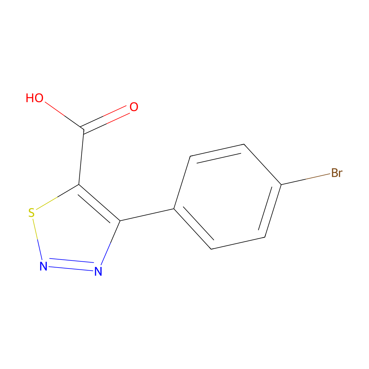 4-(4-Bromophenyl)-1,2,3-thiadiazole-5-carboxylic acid molecular structure, CAS 1491290-19-7