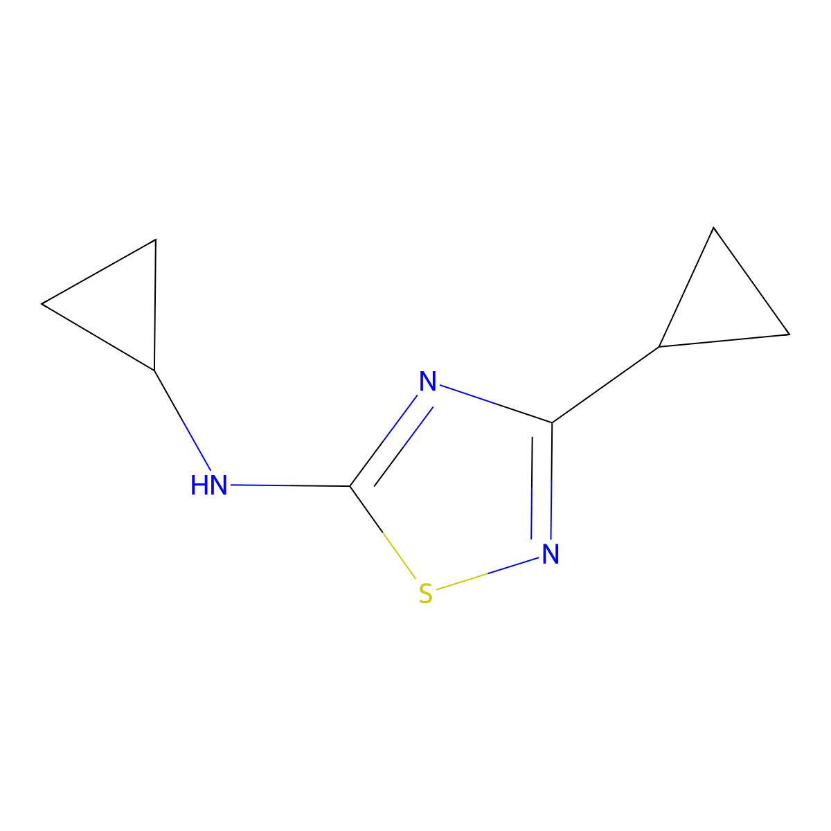 N,3-dicyclopropyl-1,2,4-thiadiazol-5-amine molecular structure, CAS 1491298-66-8