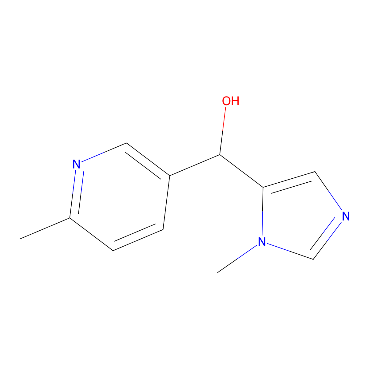 (1-methyl-1H-imidazol-5-yl)(6-methylpyridin-3-yl)methanol molecular structure, CAS 1491304-68-7