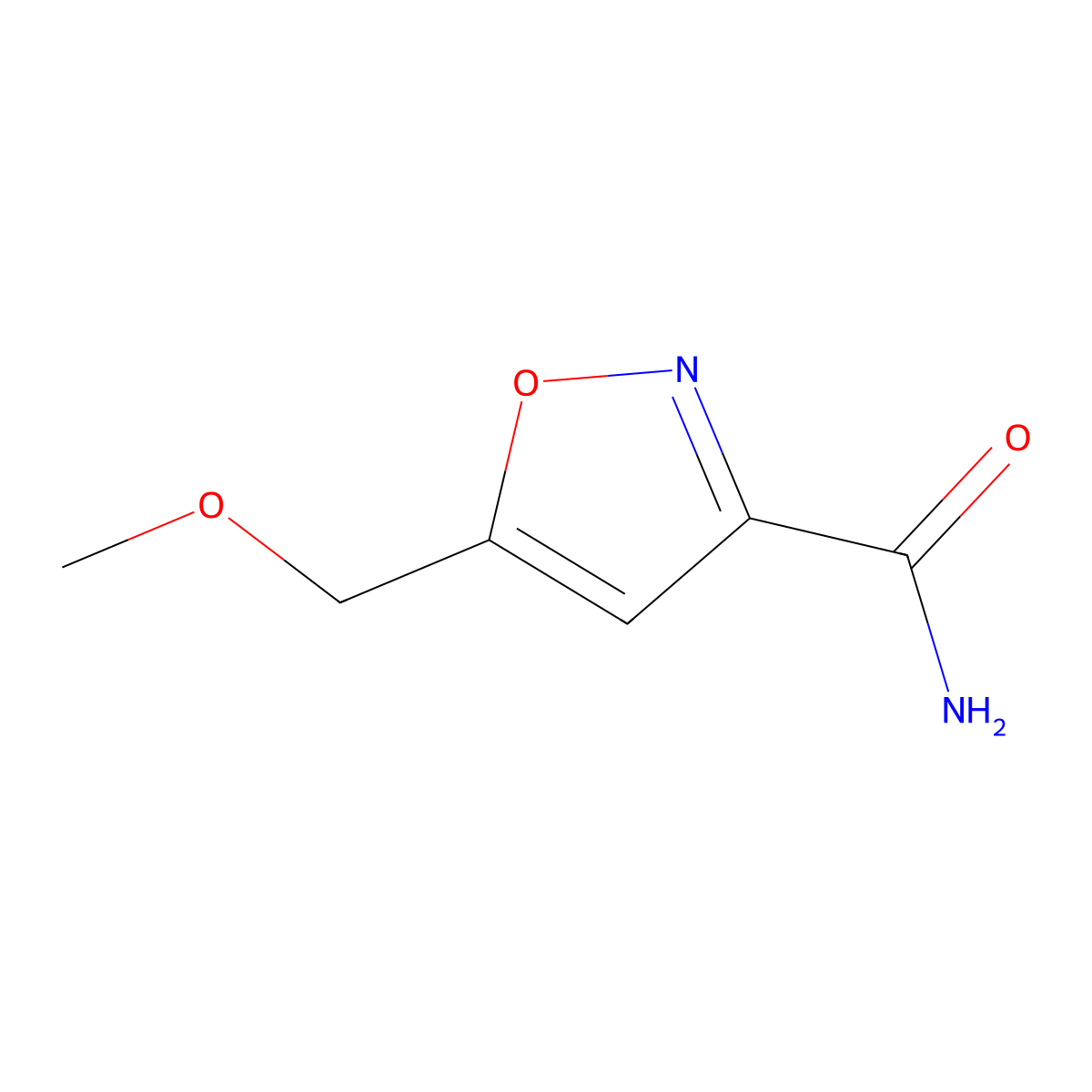 5-(Methoxymethyl)-1,2-oxazole-3-carboxamide molecular structure, CAS 1491320-49-0