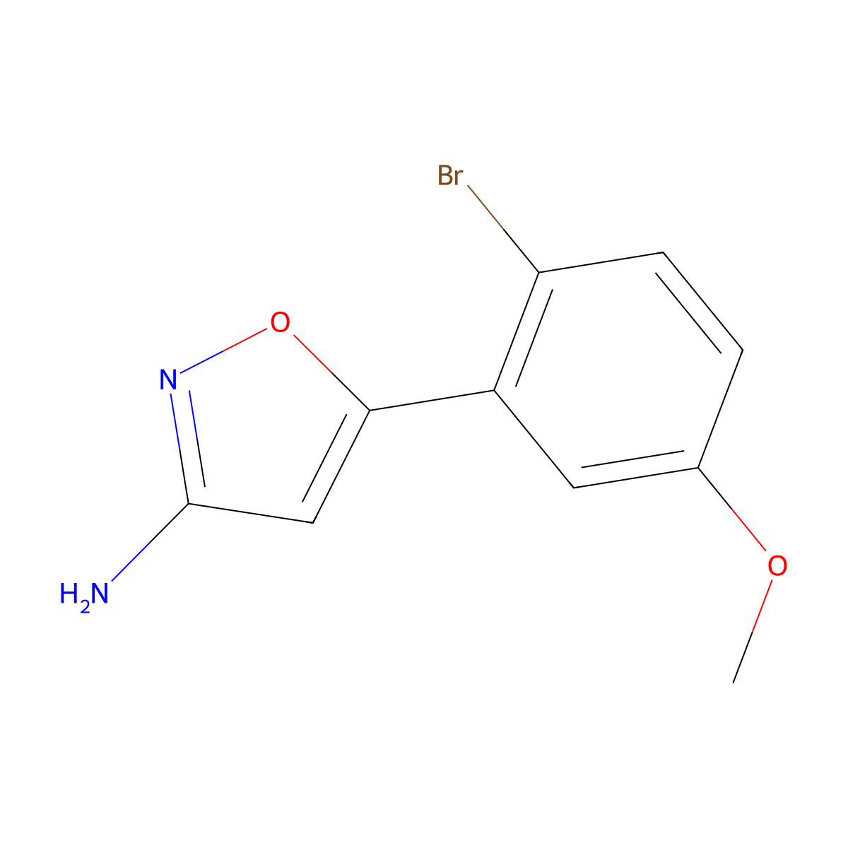 5-(2-Bromo-5-methoxyphenyl)isoxazol-3-amine molecular structure, CAS 1491327-92-4