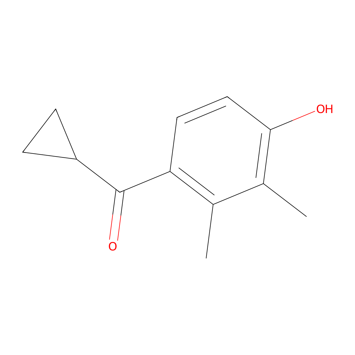 4-Cyclopropanecarbonyl-2,3-dimethylphenol molecular structure, CAS 1491332-14-9