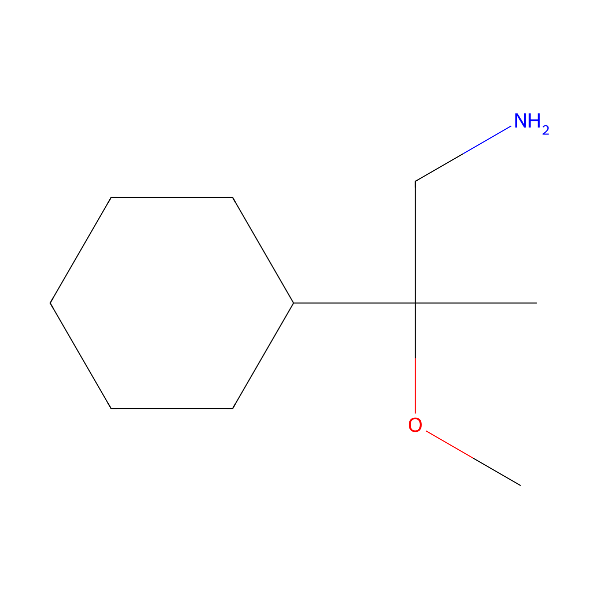 2-Cyclohexyl-2-methoxypropan-1-amine molecular structure, CAS 1491355-97-5