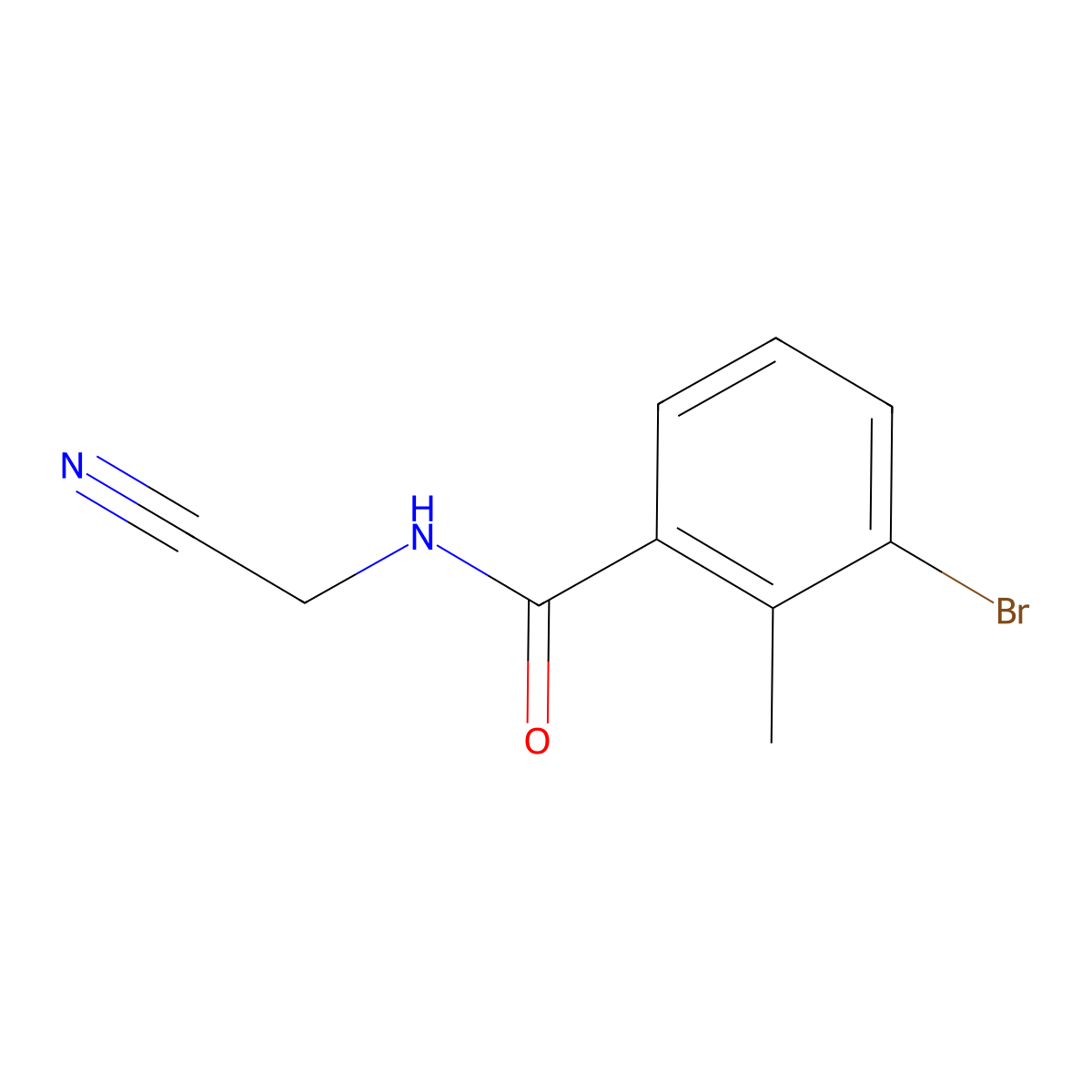 3-bromo-N-(cyanomethyl)-2-methylbenzamide molecular structure, CAS 1491360-65-6