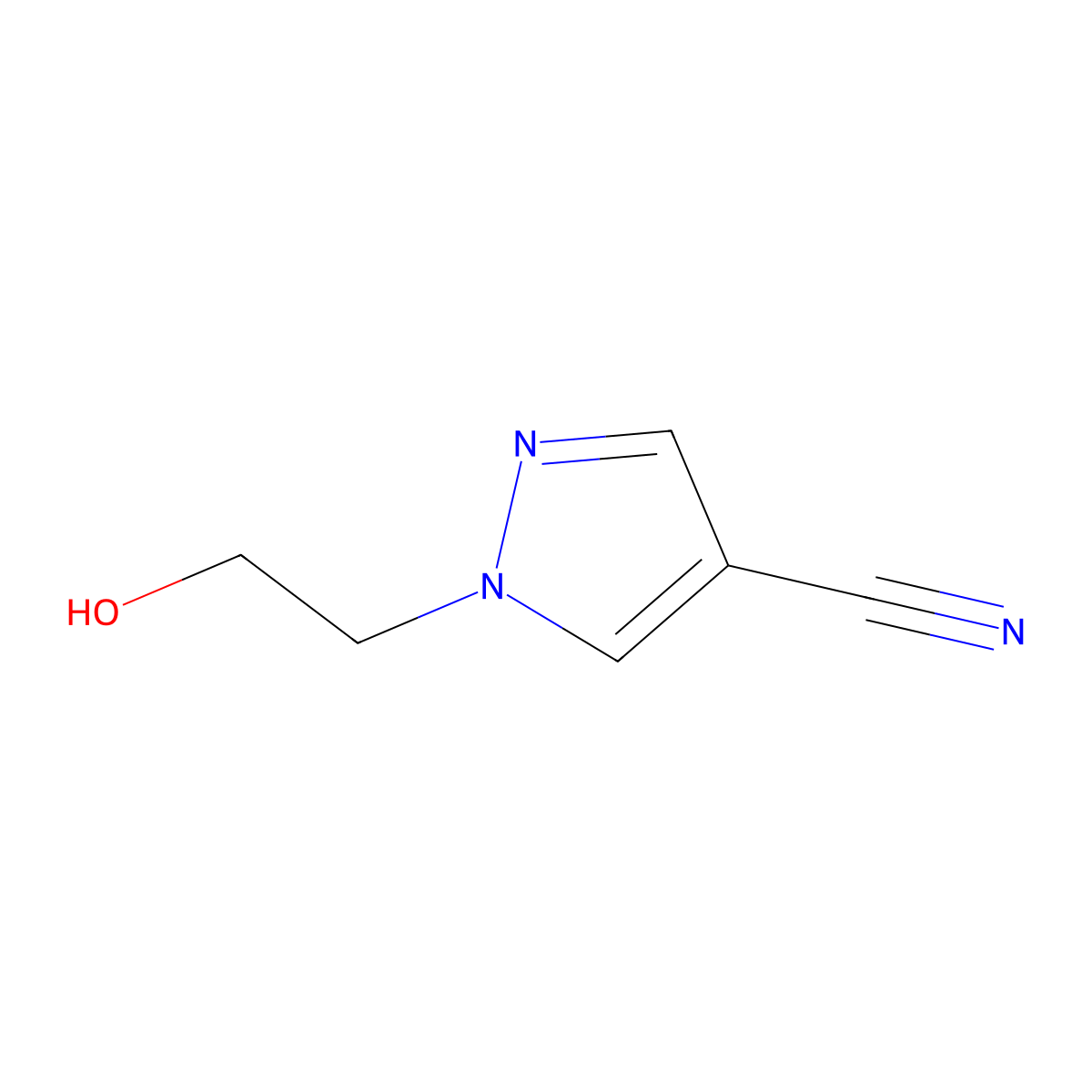 1-(2-Hydroxyethyl)-1H-pyrazole-4-carbonitrile molecular structure, CAS 149139-42-4