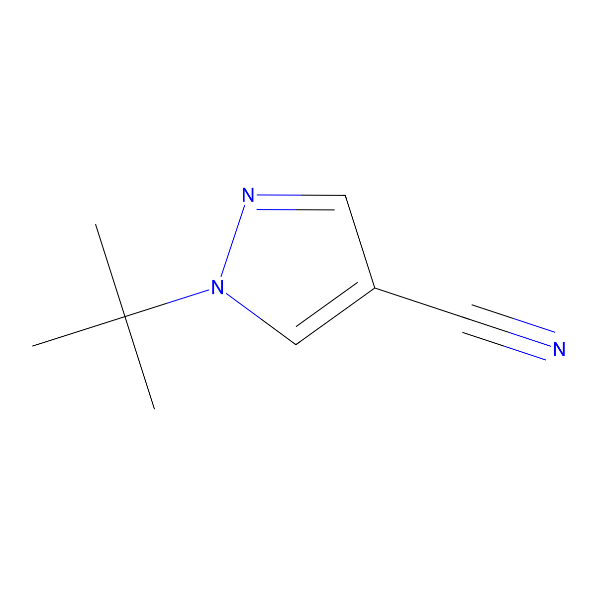 1-tert-Butyl-1H-pyrazole-4-carbonitrile molecular structure, CAS 149139-43-5