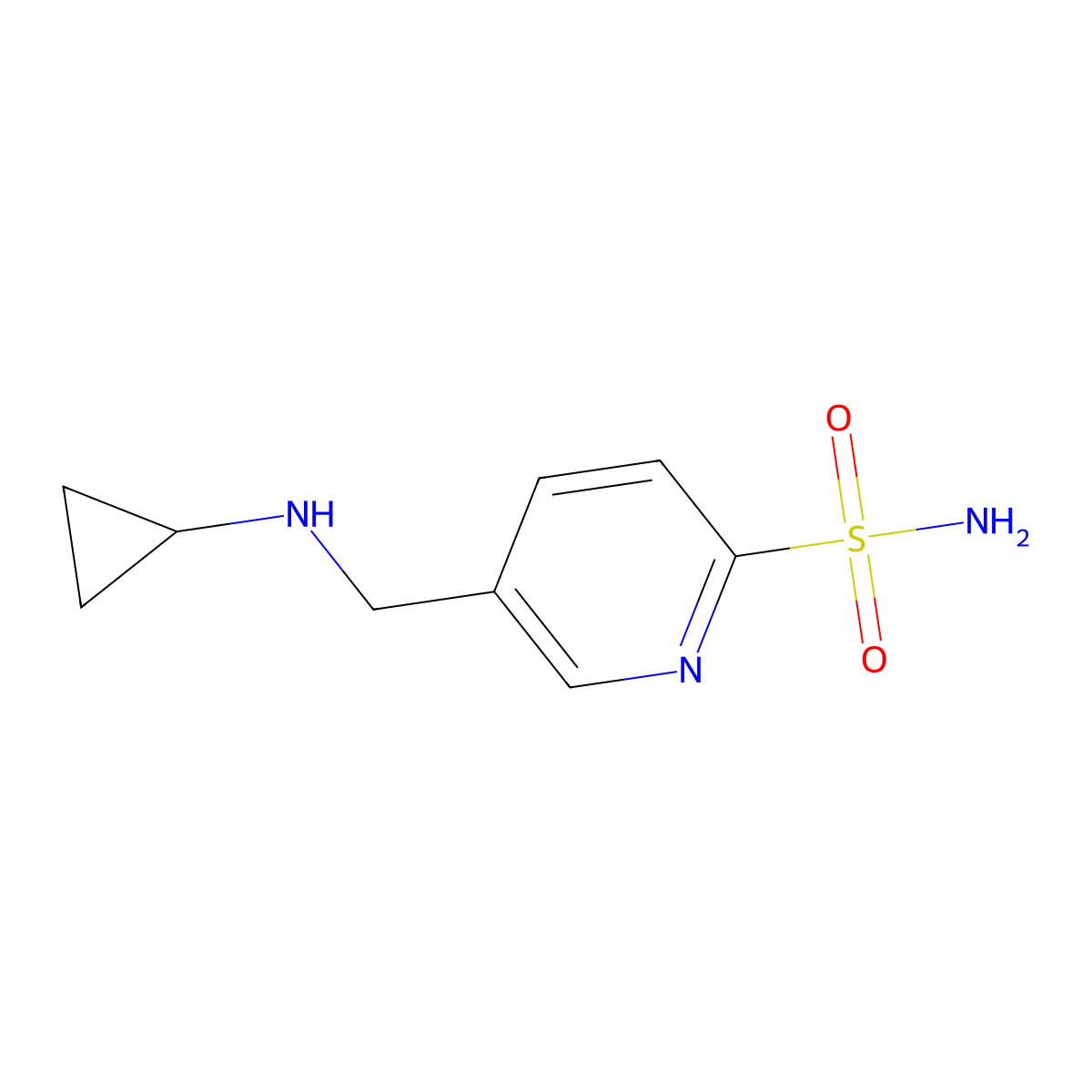 5-((Cyclopropylamino)methyl)pyridine-2-sulfonamide molecular structure, CAS 1491390-70-5