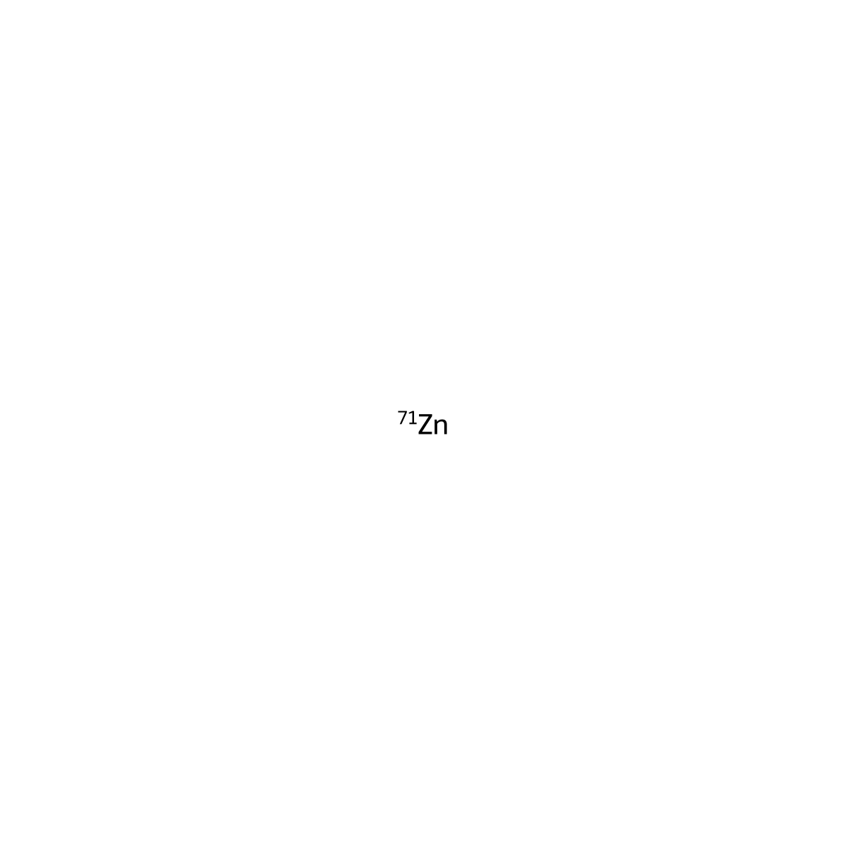Zinc, isotope of mass 71 molecular structure, CAS 14914-52-4