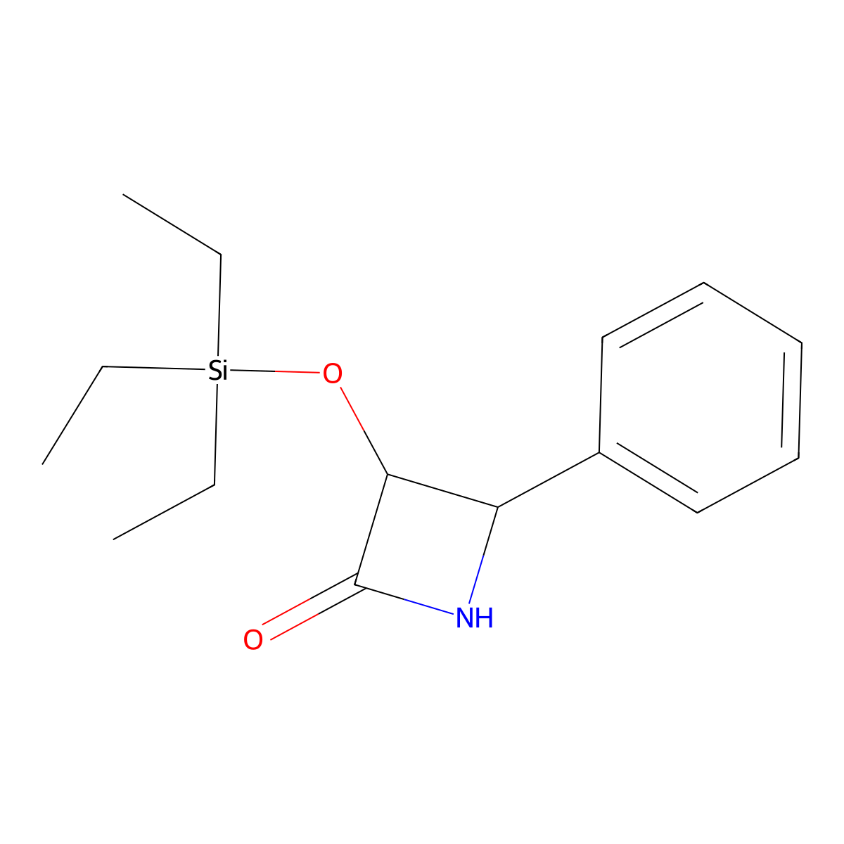 (3R,4S)-3-[(Triethylsilyl)oxy]-4-phenyl-2-azetidinone molecular structure, CAS 149140-54-5