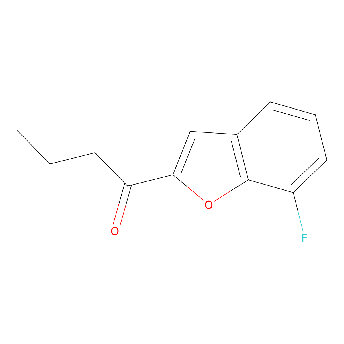1-(7-Fluoro-1-benzofuran-2-yl)butan-1-one molecular structure, CAS 1491405-35-6