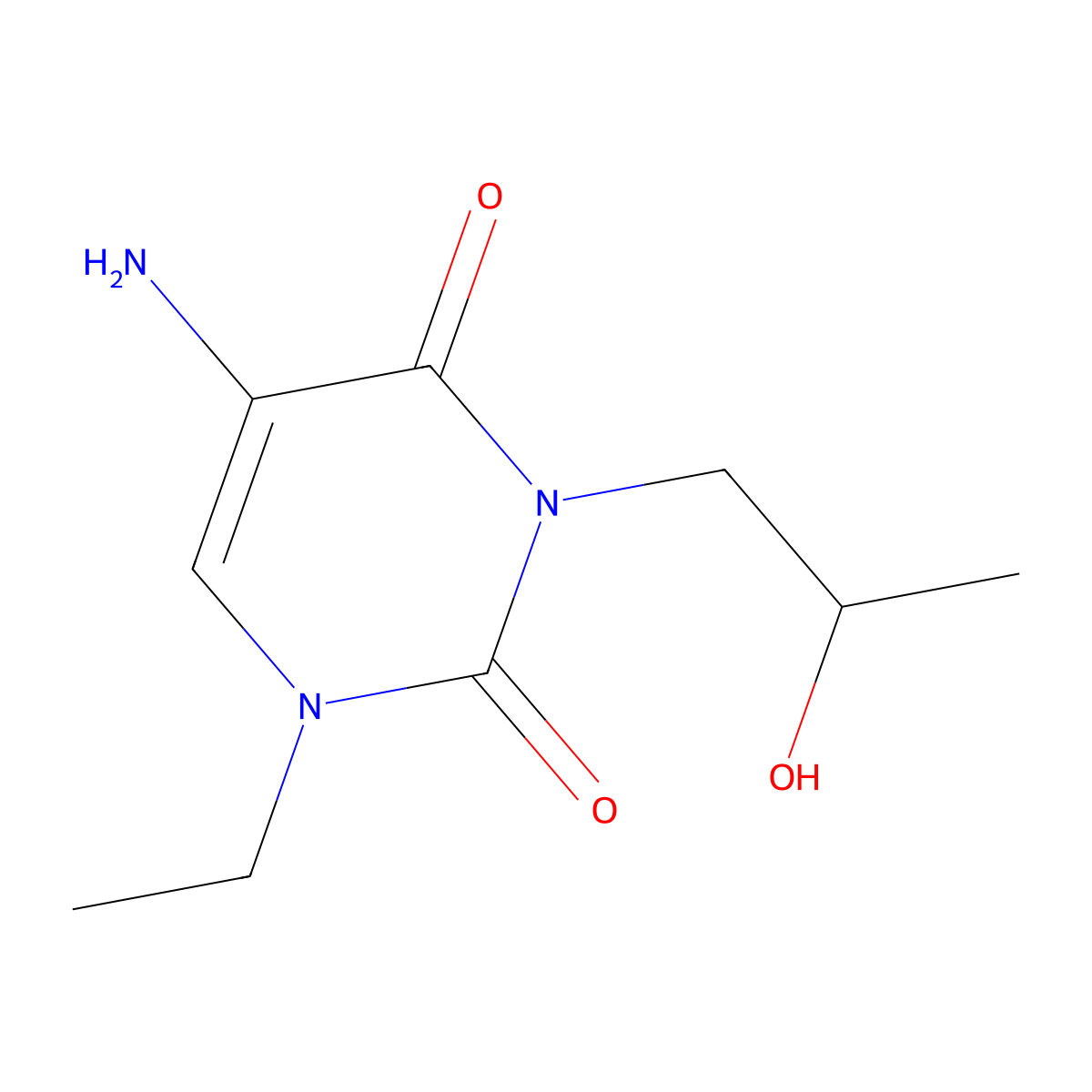 5-Amino-1-ethyl-3-(2-hydroxypropyl)pyrimidine-2,4(1h,3h)-dione molecular structure, CAS 1491419-96-5